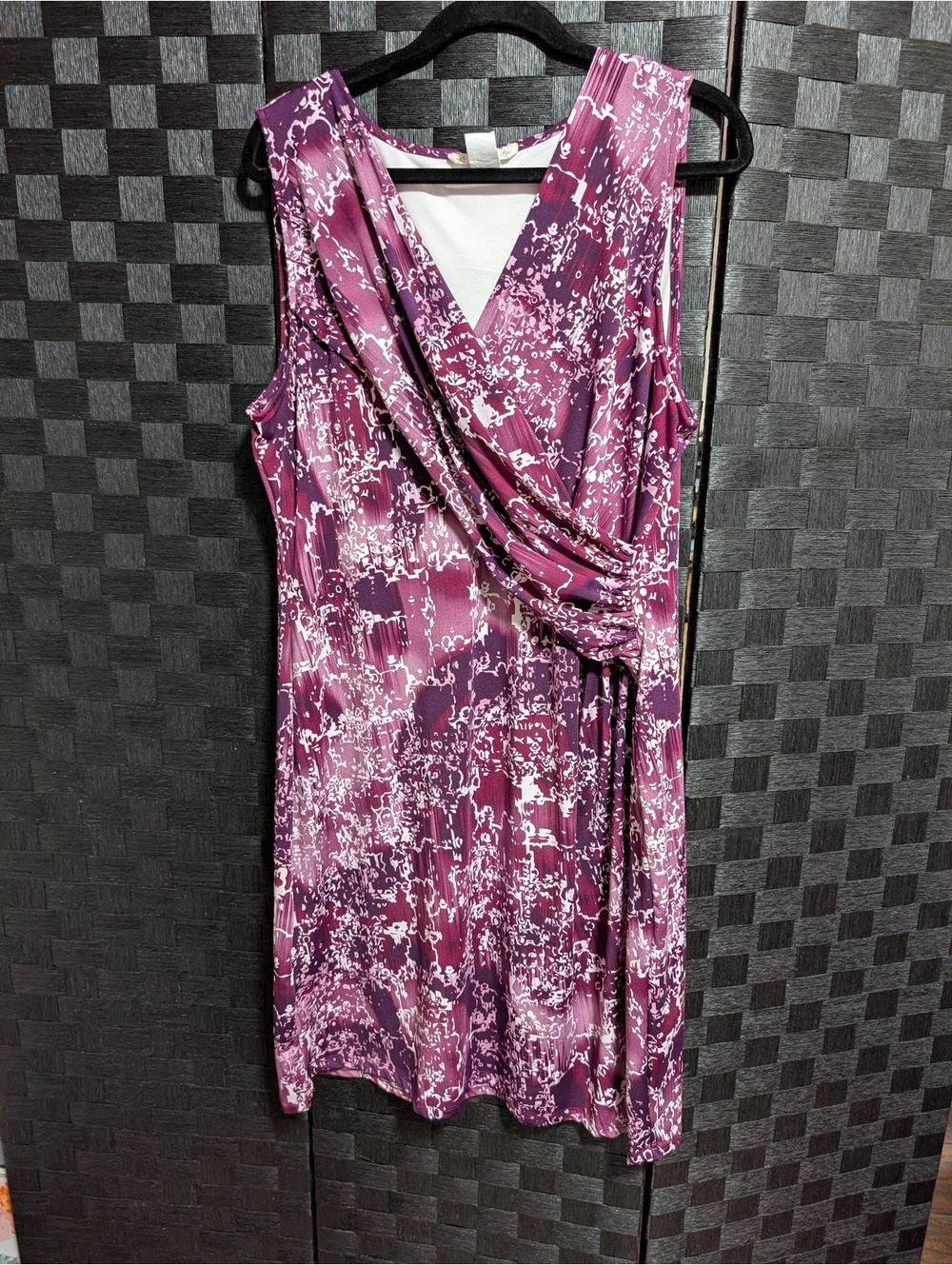 Long Elegant Legs Faux Wrap Sleeveless Dress Size XL
